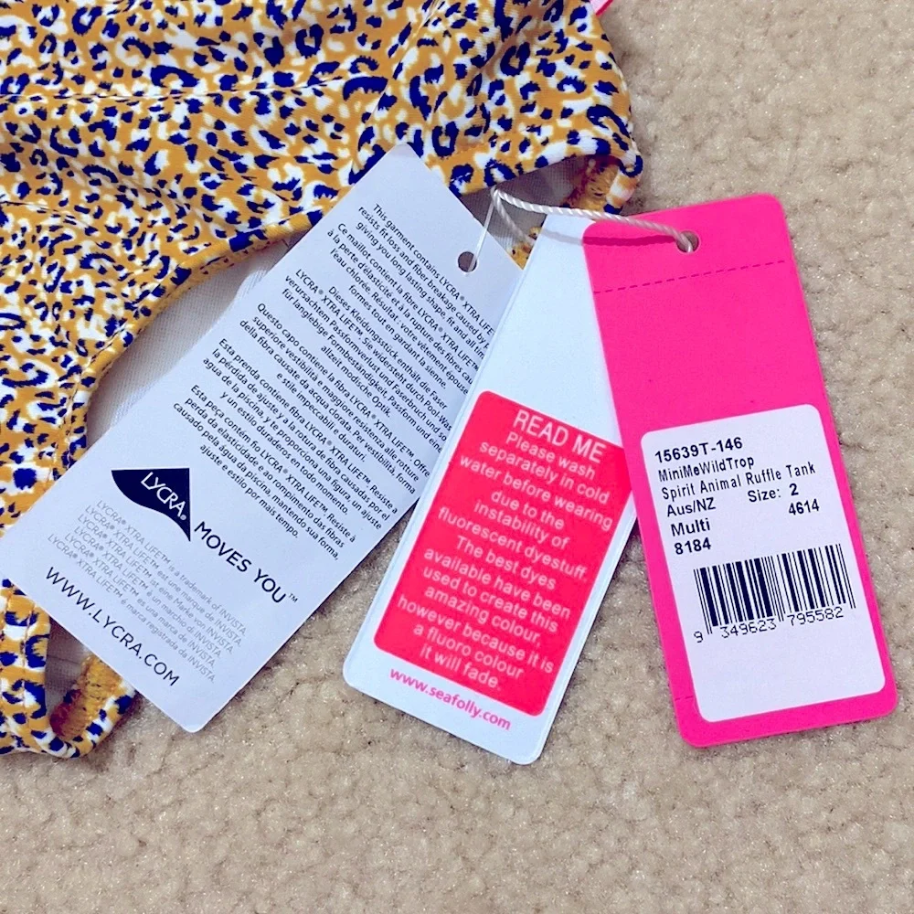 SEAFOLLY Toddler Girl's Leopard Print w Ruffles One-Piece Swimsuit Size 2